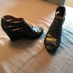 Strappy platform booties